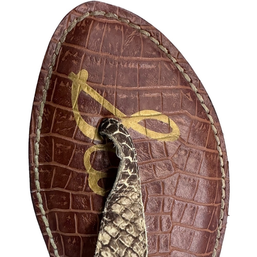 Sam Edelman Women's Snakeskin and Cheetah Print Gigi Thong Sandal Size 10 - Picture 9 of 11